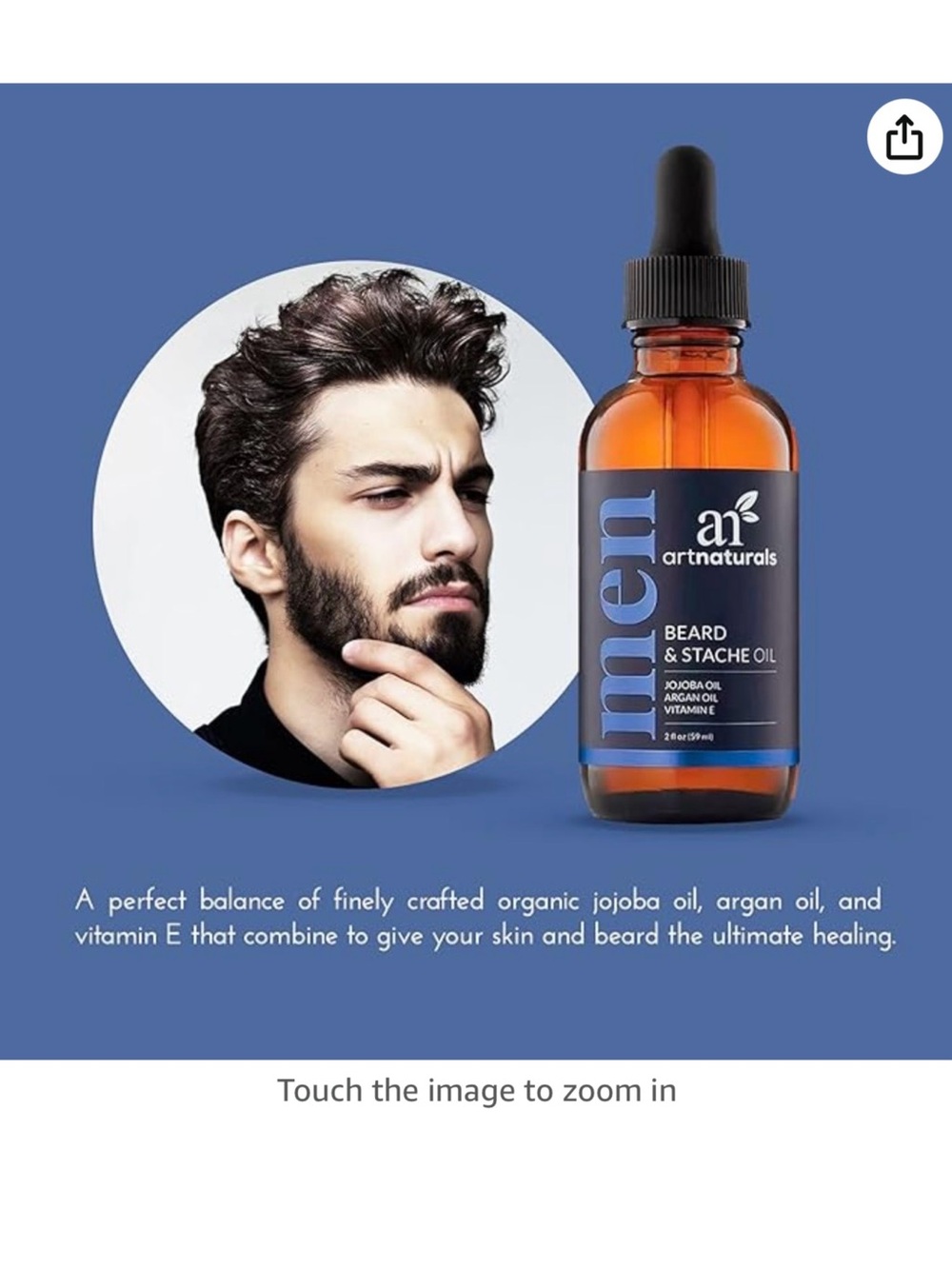 ArtNaturals Men Beard & Stache Oil 2 fl oz NWOT - Picture 6 of 9